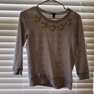 Grey embellished J. Crew sweatshirt